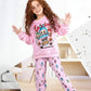 Girls' - Printed Polar - Pink Cartoon - 10834