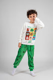 Boys' - Printed Polar - White & Green Toy Story - 10834