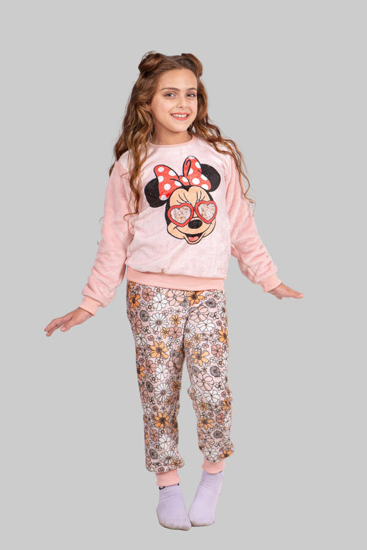 Girls' - Printed Polar - Light Pink Minnie - 10834