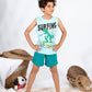 Boys’ Summer Pajama – Sleeveless – Crocodile Surfing – 10857