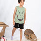 Boys’ Summer Pajama – Sleeveless – Dino – 10857