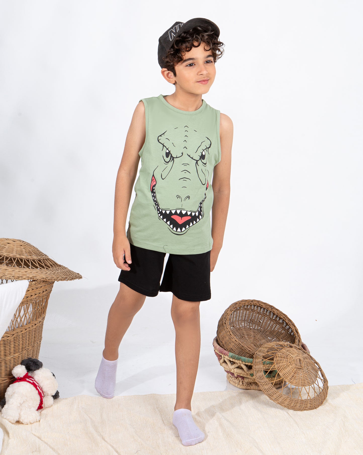 Boys’ Summer Pajama – Sleeveless – Dino – 10857