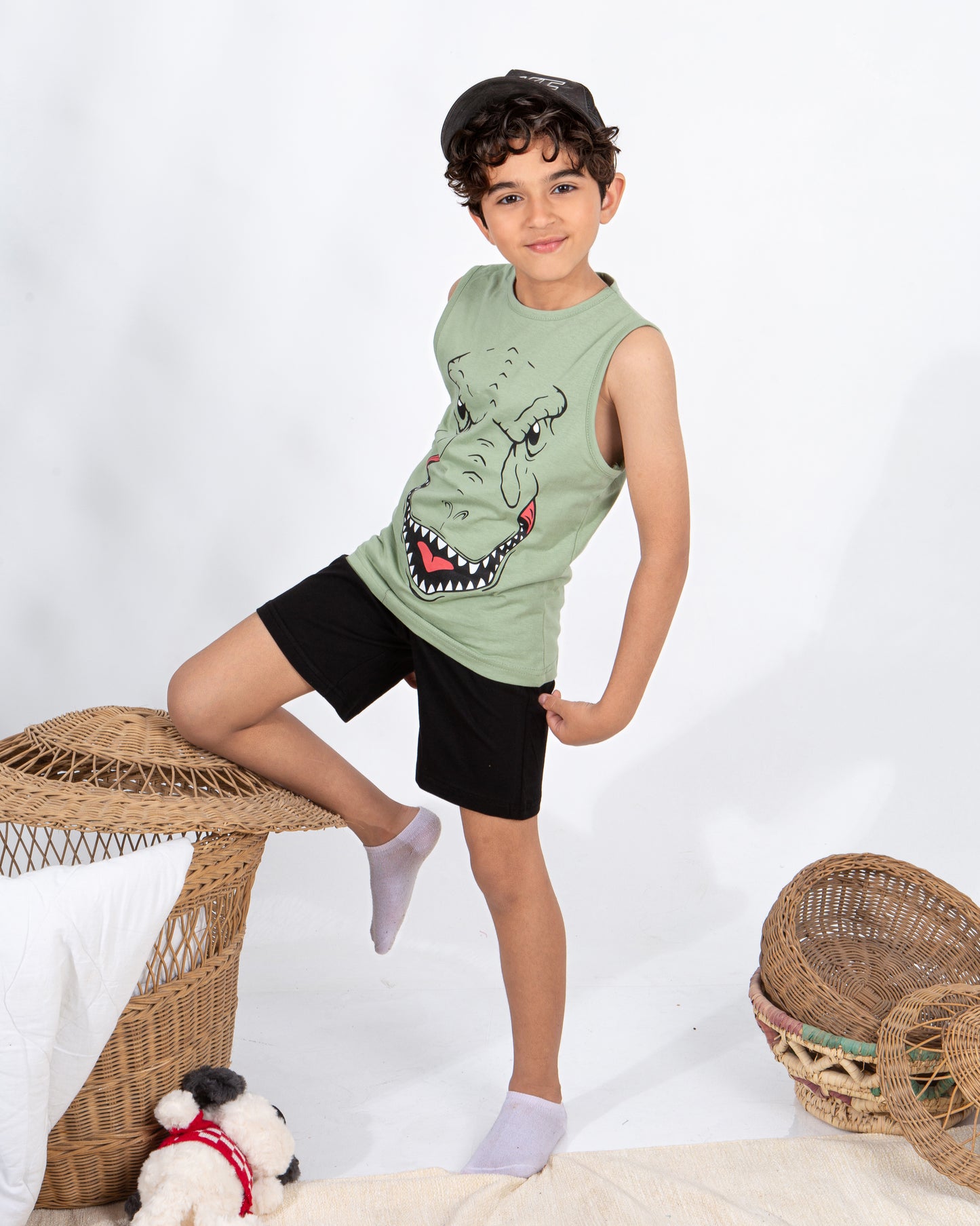 Boys’ Summer Pajama – Sleeveless – Dino – 10857