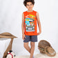 Boys’ Summer Pajama – Sleeveless – Orange – 10857