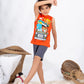 Boys’ Summer Pajama – Sleeveless – Orange – 10857
