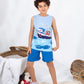 Boys’ Summer Pajama – Sleeveless – Blue – 10857