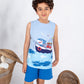 Boys’ Summer Pajama – Sleeveless – Blue – 10857