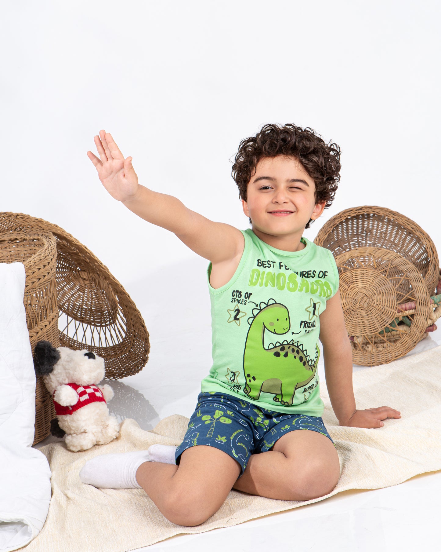 Boys’ Summer Pajama – Sleeveless – Dino – 10856
