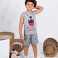 Boys’ Summer Pajama – Sleeveless – Gray – 10856
