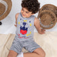 Boys’ Summer Pajama – Sleeveless – Gray – 10856