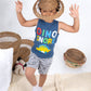 Boys’ Summer Pajama – Sleeveless – Dino blue – 10856
