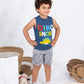 Boys’ Summer Pajama – Sleeveless – Dino blue – 10856