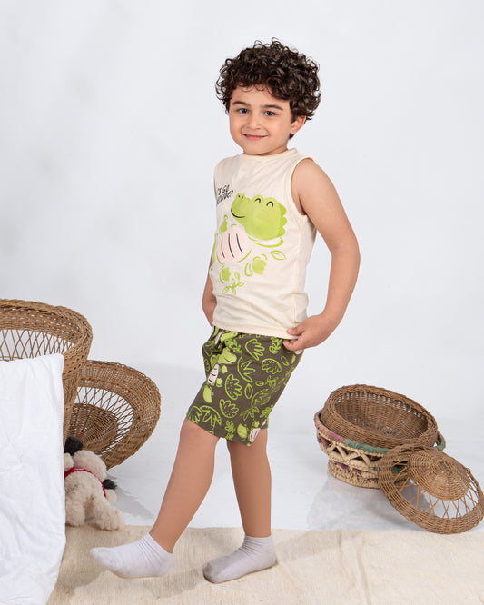 Boys’ Summer Pajama – Sleeveless – Croco – 10856