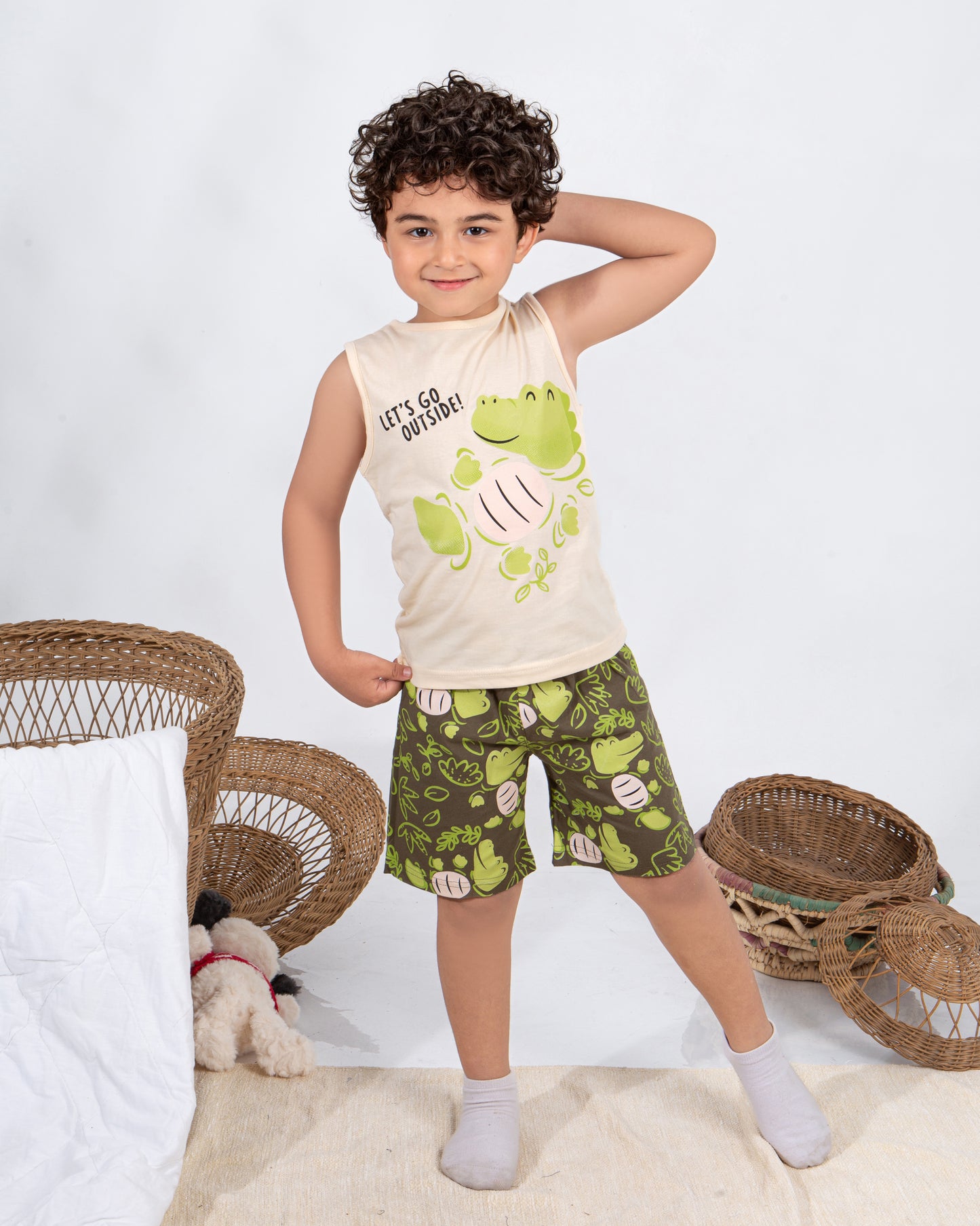 Boys’ Summer Pajama – Sleeveless – Croco – 10856