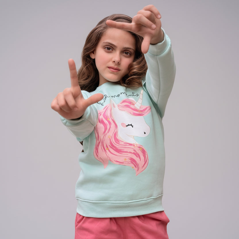 Girls’ Sweatshirt & Pants Winter Set – Unicorn Dream  – 10848