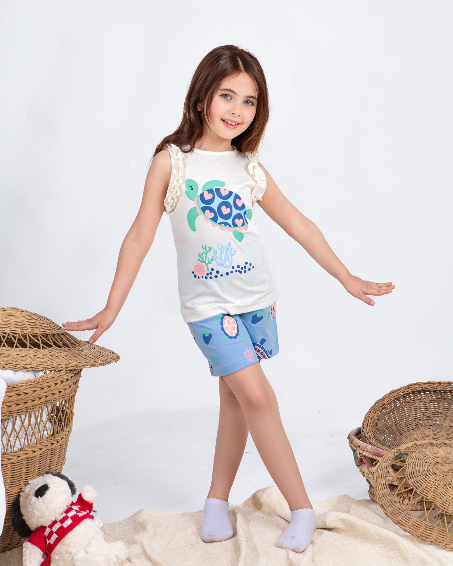 Girls’ Summer Pajama – Sleeveless – Turtle – 10856
