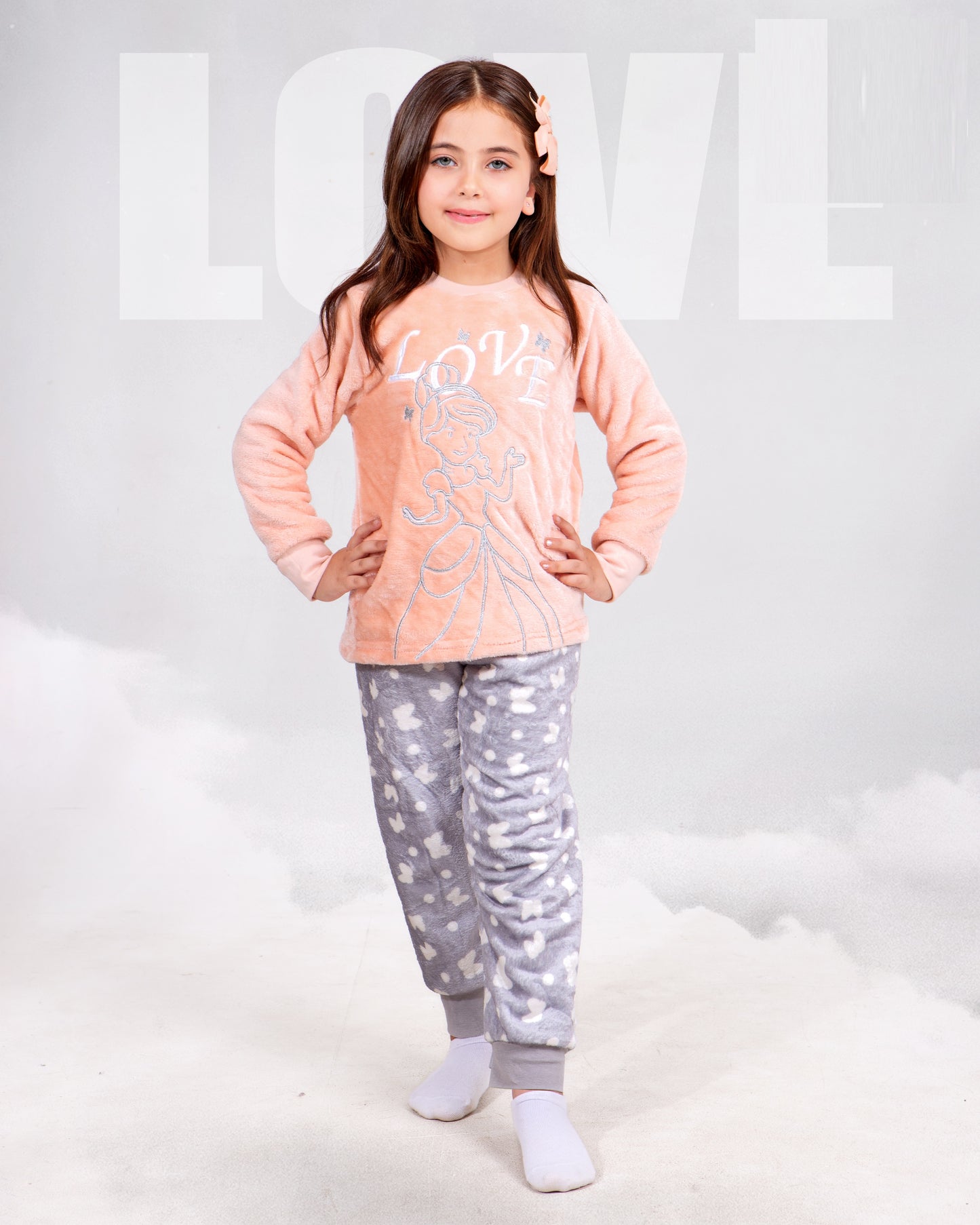 Girls’ Polar Pajama – Peach Love – 0010826