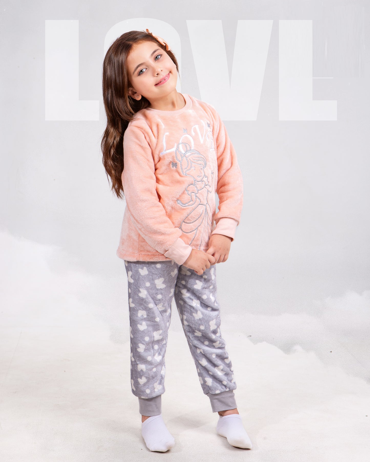Girls’ Polar Pajama – Peach Love – 0010826