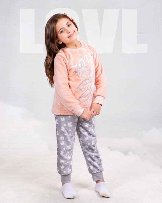 Girls’ Polar Pajama – Peach Love – 0010826