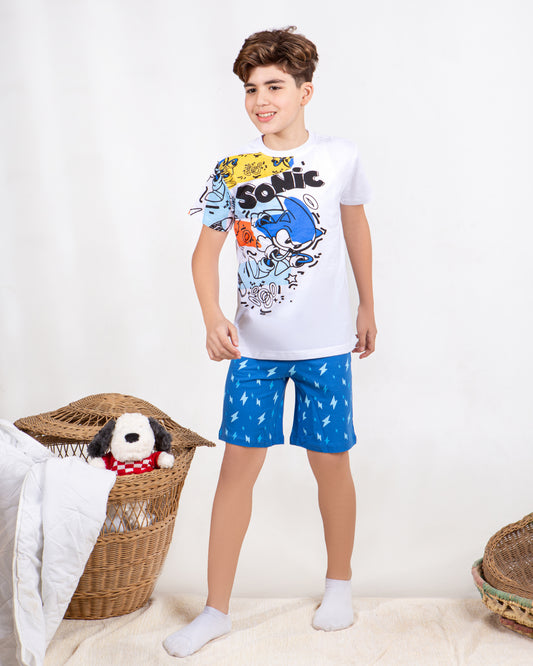 Boys’ Summer Pajama – Sonic – Shorts and Tee – 10851