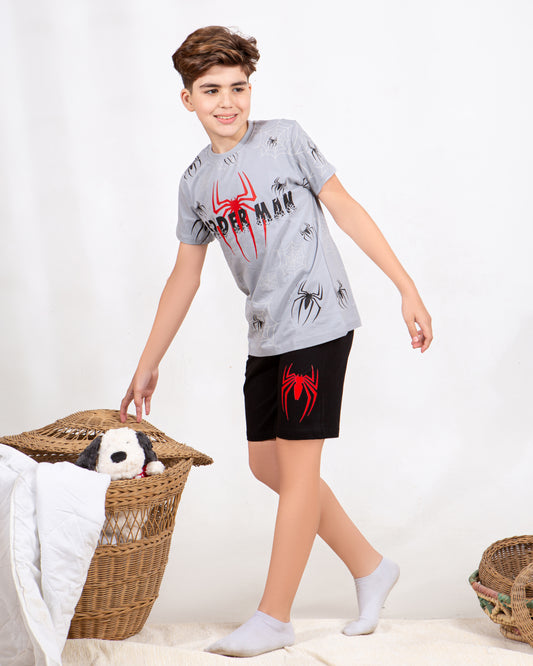 Boys’ Summer Pajama – Spider – Shorts and Tee – 10851