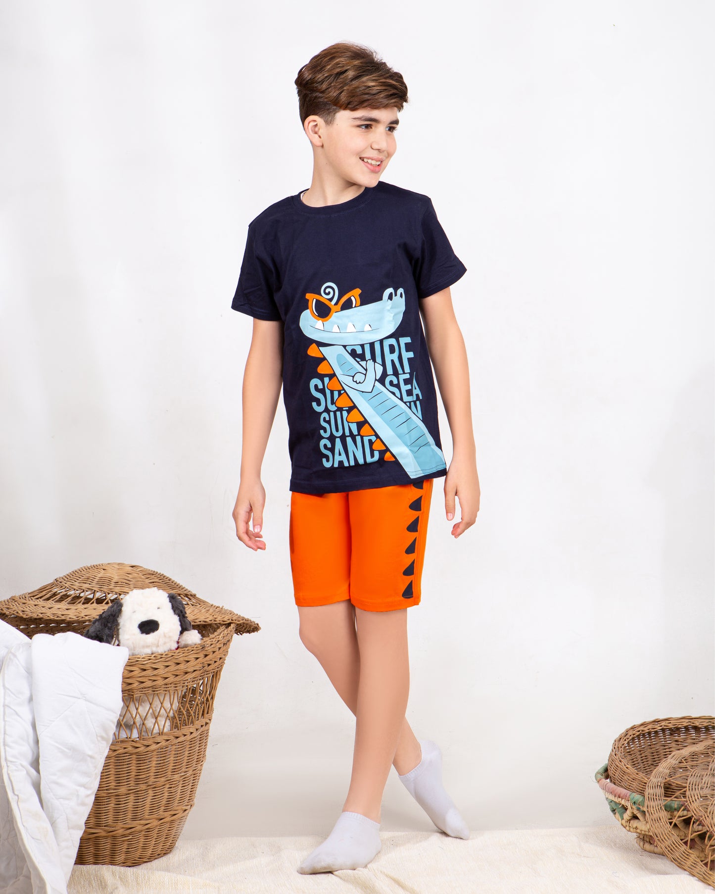 Boys’ Summer Pajama – Dino – Shorts and Tee – 10851
