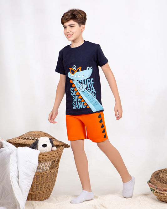 Boys’ Summer Pajama – Dino – Shorts and Tee – 10851