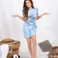 Girls’ Summer Pajama – Blue Stitch – Shorts and Ruffle Tee – 10851