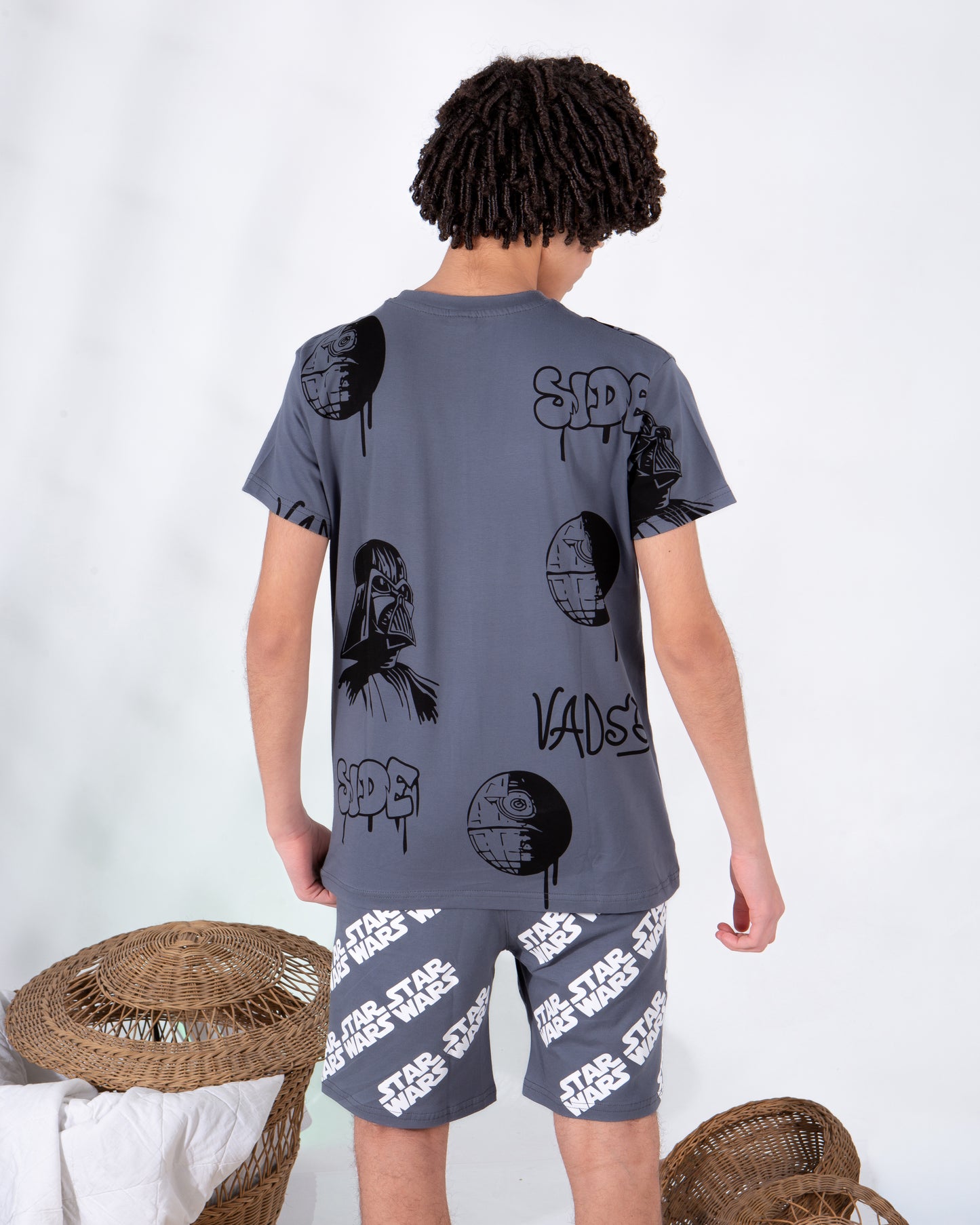 Boys’ Summer Cotton Pajama – Gray Star Wars – 10855