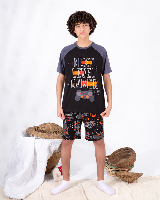 Boys’ Summer Cotton Pajama – Next Level Gamer – 10855