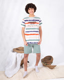 Boys’ Summer Cotton Pajama – Striped – 10855