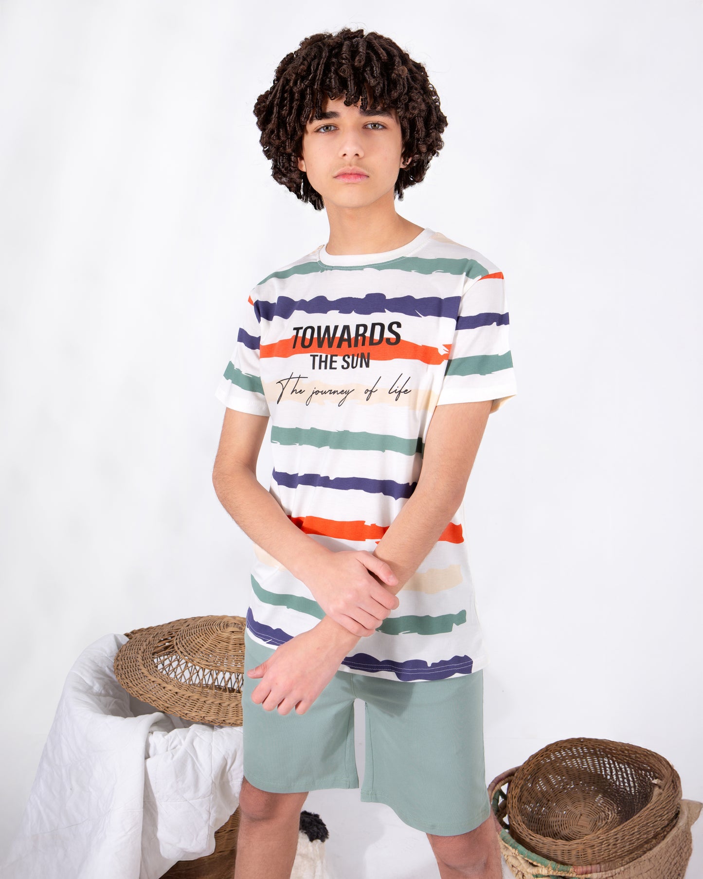 Boys’ Summer Cotton Pajama – Striped – 10855