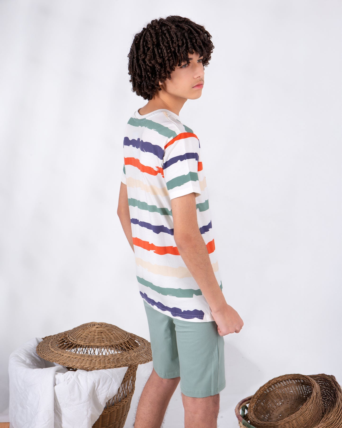 Boys’ Summer Cotton Pajama – Striped – 10855