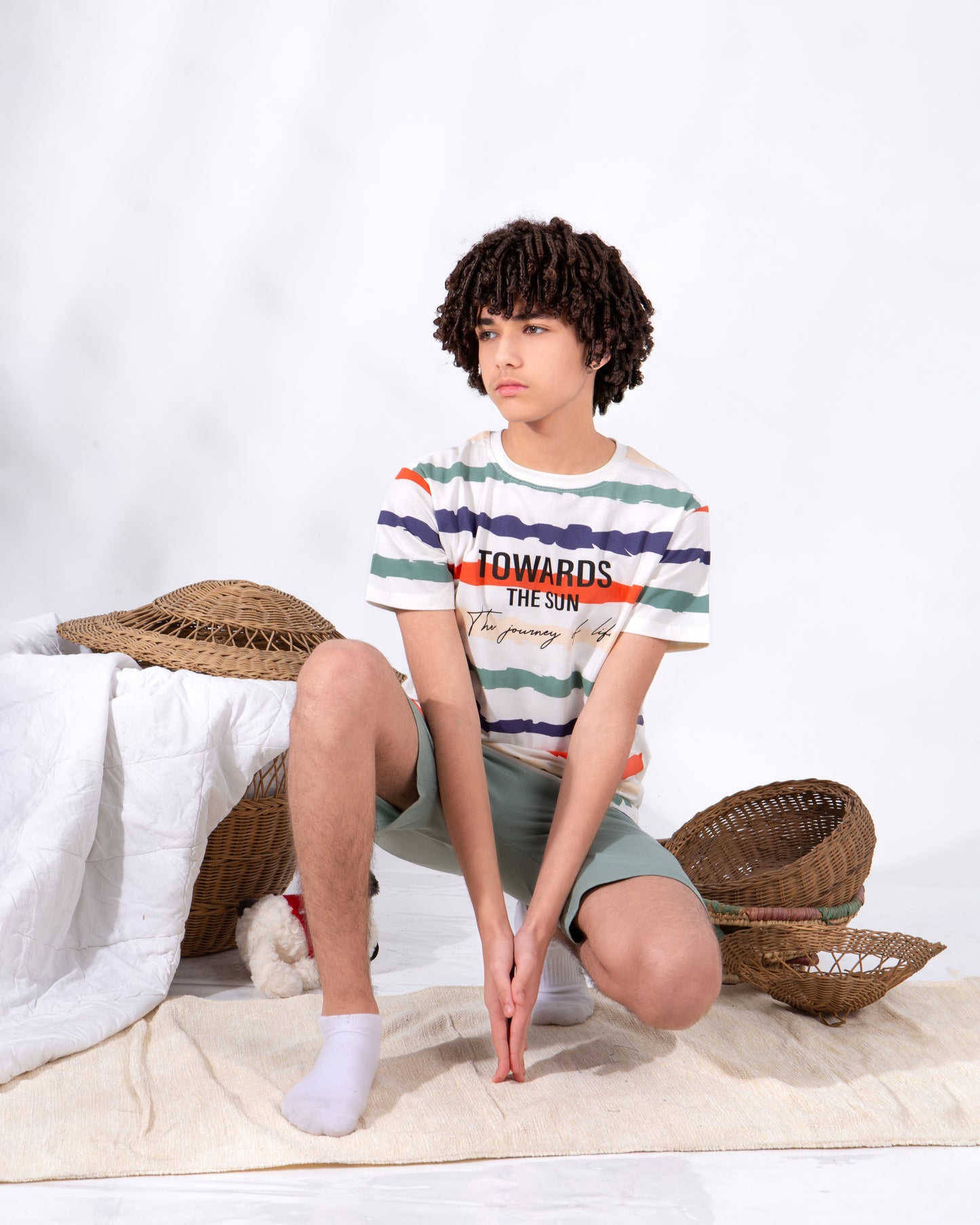Boys’ Summer Cotton Pajama – Striped – 10855