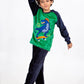 Boys' Polar Pajama – Dinosaur Skateboard – Green/Navy – 10828