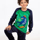 Boys' Polar Pajama – Dinosaur Skateboard – Green/Navy – 10828