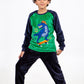 Boys' Polar Pajama – Dinosaur Skateboard – Green/Navy – 10828