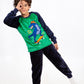 Boys' Polar Pajama – Dinosaur Skateboard – Green/Navy – 10828