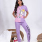 Girls’ Summer Cotton Pajama – Tee and Pants – Pink Purple Bunny – 10852