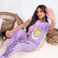 Girls’ Summer Cotton Pajama – Tee and Pants – Pink Purple Bunny – 10852