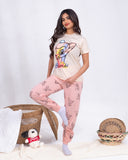 Girls’ Summer Cotton Pajama – Tee and Pants – Bambi – 10852