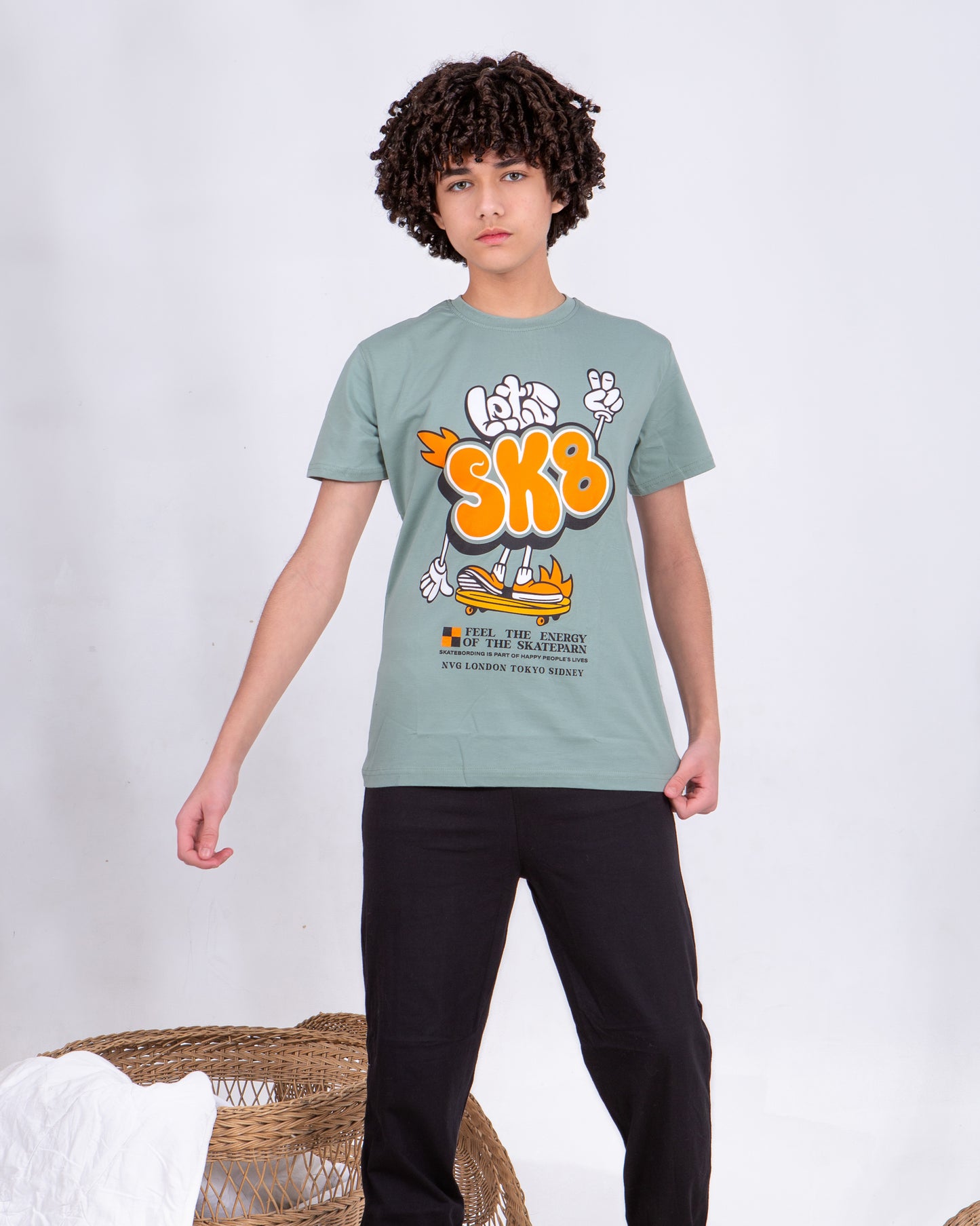 Boys’ Summer Cotton Pajama – Tee and Pants – SK8 – 10852