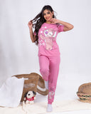 Girls’ Summer Cotton Pajama – Tee and Pants – Pink Angel – 10852