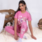 Girls’ Summer Cotton Pajama – Tee and Pants – Pink Angel – 10852