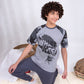 Boys’ Summer Cotton Pajama – Tee and Pants – Gray Camo – 10852