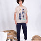 Boys’ Summer Cotton Pajama – Tee and Pants – Board – 10852
