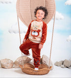 Boys’ Cheerful Pup Embroidered Polar Pajama – 10733