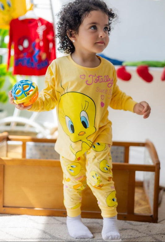 Girls’ Autumn Pjs – Yellow Tweety – 10850