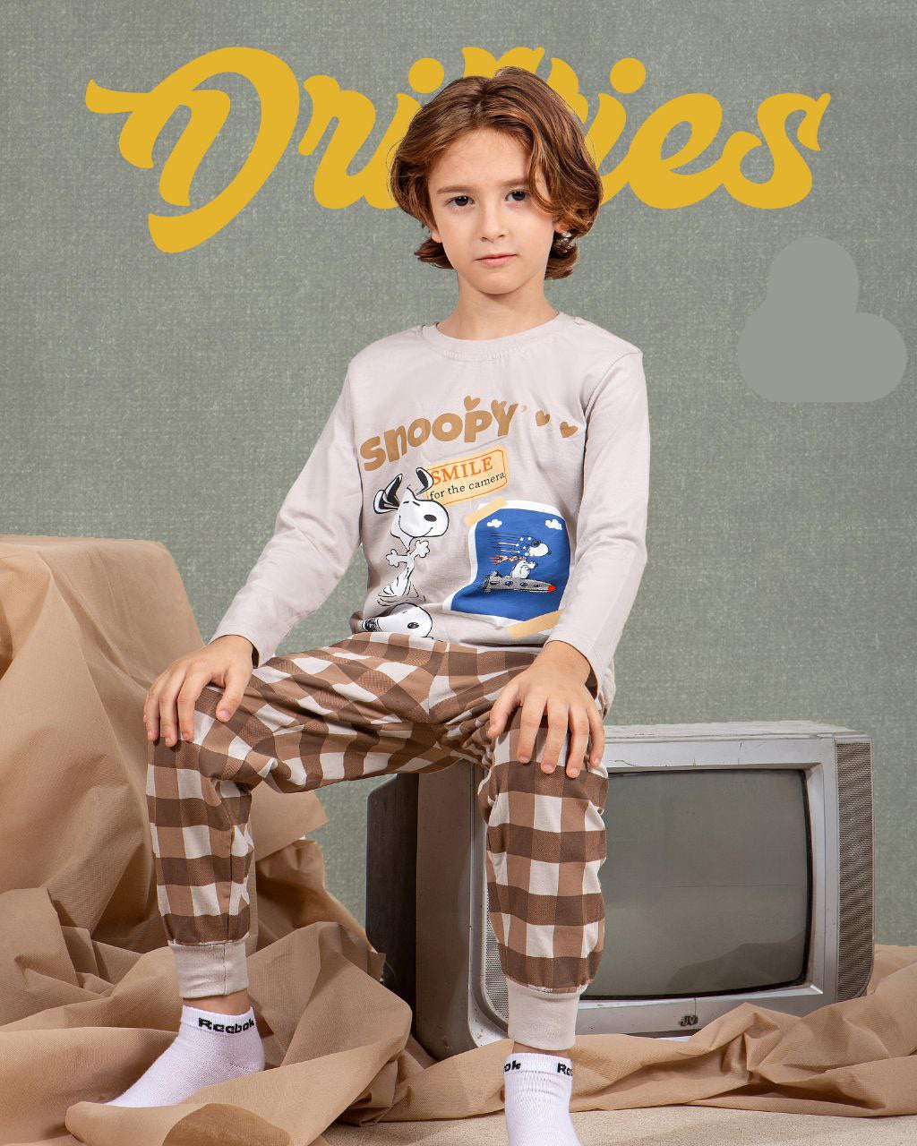 Boys’ Cotton Pajama Set – Snoopy Smile – 10835