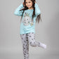 Girls’ Elephant & Owl Cotton Pajama Set – 10835